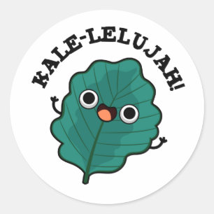 Kale-lelujah Funny Veggie Kale Pun Runder Aufkleber