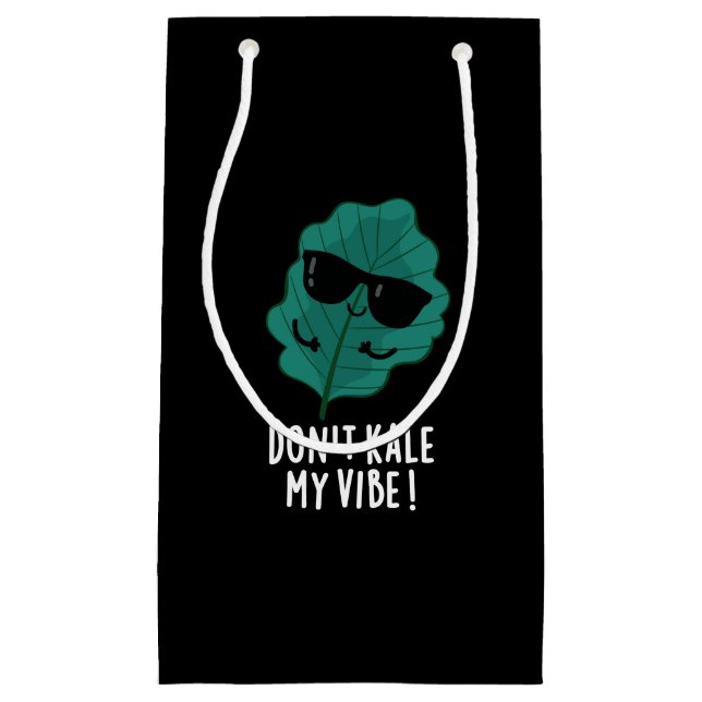 Kale My Vibe Funny Veggie Pun Dark BG Kleine Geschenktüte (Vorderseite)