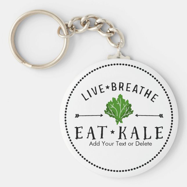 Kale Vegetarian Live Breaat Eat Kale Custom Schlüsselanhänger (Vorne)
