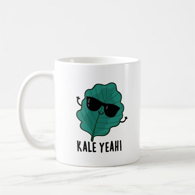 Kale Yeah Funny Veggie Pun Kaffeetasse (Links)