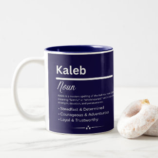 Kaleb Personalized Name Zweifarbige Tasse