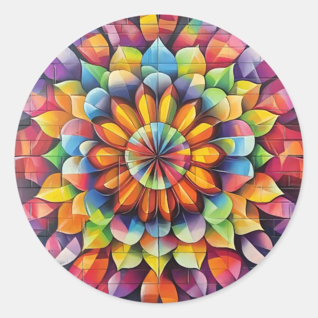 Kaleideskop Runder Aufkleber (Vorderseite)