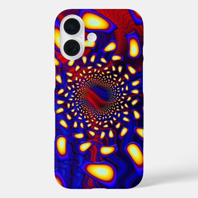 KaleidoBerries Psychedelisches Fraktal aus geschmo iPhone 16 Hülle (Rückseite)