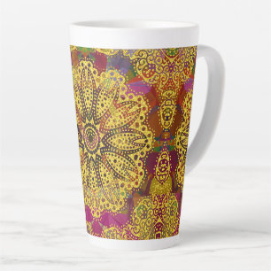 Kaleidocopic Golden Mandala Milchtasse