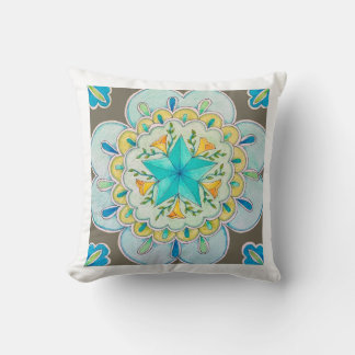 Kaleidoscope 2 Coussin jeté mandala coloré