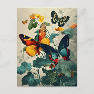 Kaleidoscope à papillon : Carte postale Vintage