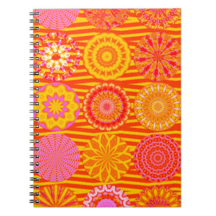 Kaleidoscope Amusant, Carnet Spiral Rose-Orange