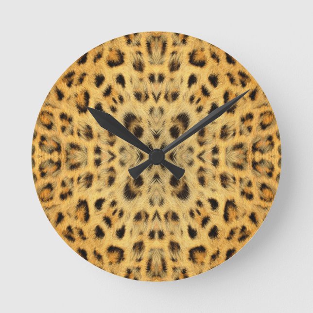Kaleidoscope Animal Fur Pattern Runde Wanduhr (Vorderseite)