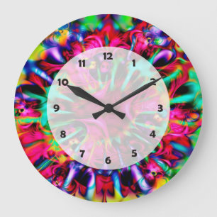 Kaleidoscope Apophysis Fractal Art - I Große Wanduhr
