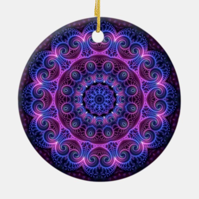 Kaleidoscope Apophysis Mandala Hearts Keramikornament (Hinten)