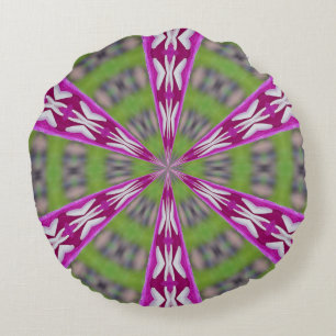 Kaleidoscope Dahlia Rundes Kissen