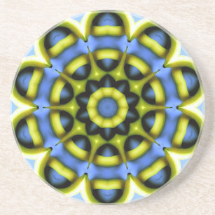 Kaleidoscope Decoration Blue Yellow Untersetzer