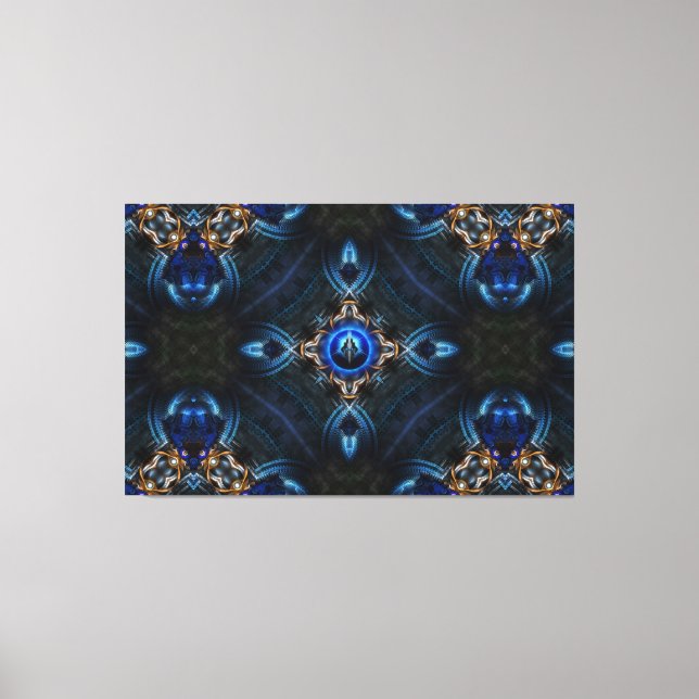 Kaleidoscope en toile bleu doré x75 (Recto)
