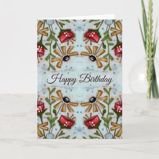 Kaleidoscope floral - Carte d'anniversaire (Devant)