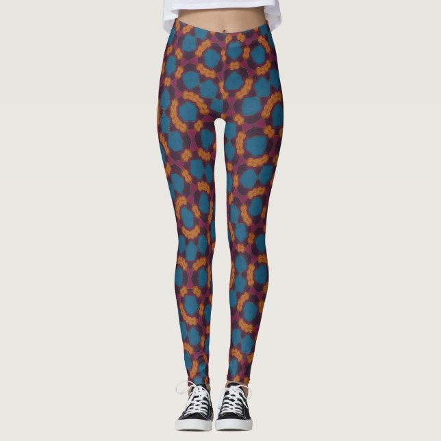Kaleidoscope Floral Half-Print Leggings (Vorderseite)