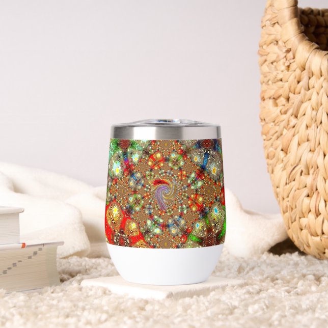 "Kaleidoscope Fury" (11oz.) Stemless Tumbler (Salon (pivotée))