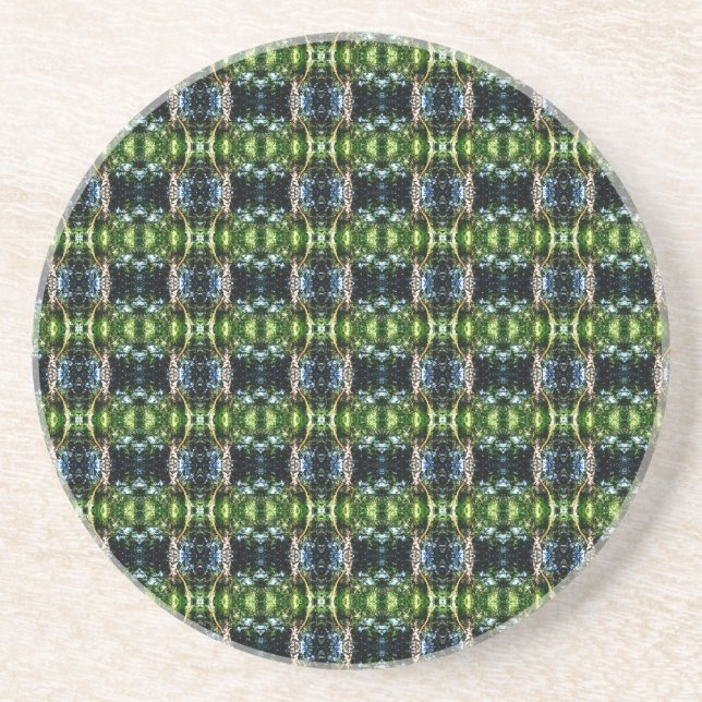 Kaleidoscope Grün Sandstein Untersetzer (Vorne)