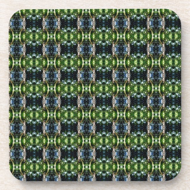 Kaleidoscope Grün Untersetzer (Vorderseite)