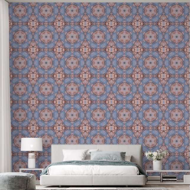 Kaleidoscope Morning Blue & Frost Pink Tapete (Schlafzimmer)