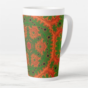 Kaleidoscope orange et vert Latte Mug