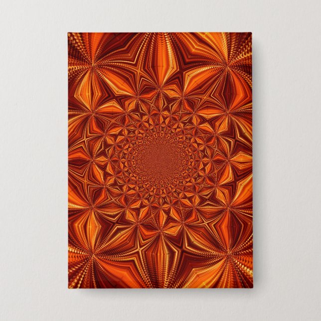 Kaleidoscope Red Digital Art Pattern-67546 Button (Vorderseite)