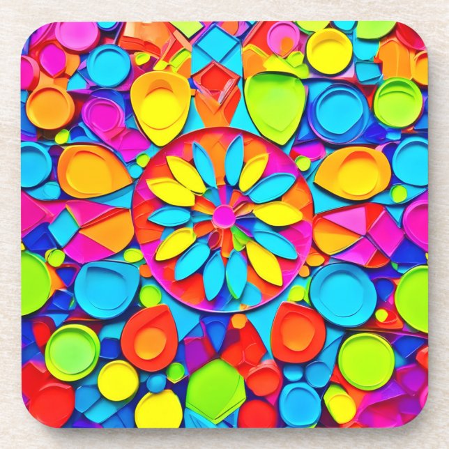 Kaleidoscope Symphony Artwork Getränkeuntersetzer (Vorderseite)