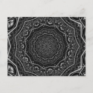 Kaleidoskop 5 geometrisches Schwarzweißmuster Postkarte
