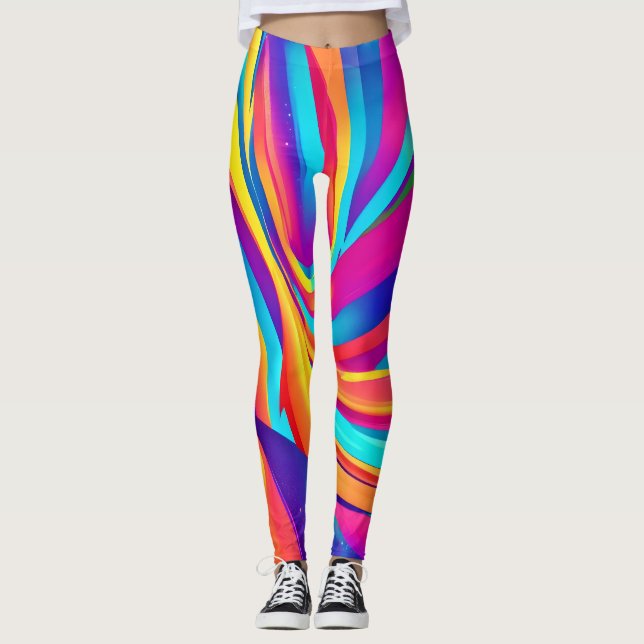 Kaleidoskop Abstrakt Burst Leggings (Vorderseite)
