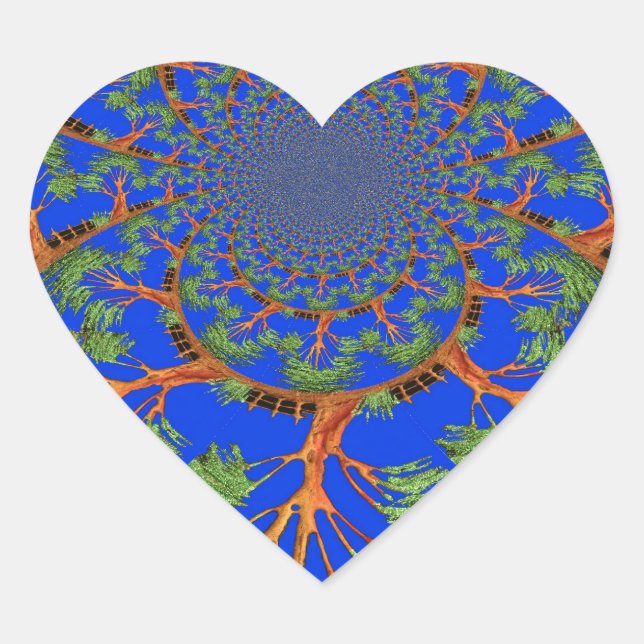 Kaleidoskop Acacia Tree Art Print/Graphic Herz-Aufkleber (Vorderseite)
