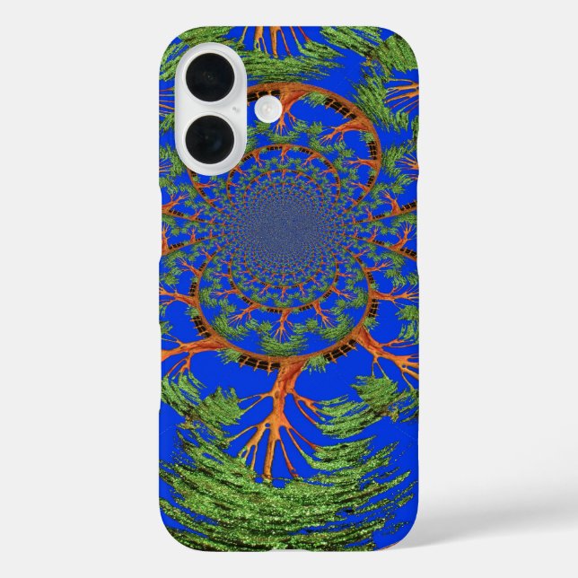 Kaleidoskop Acacia Tree Art Print/Graphic iPhone 16 Hülle (Rückseite)