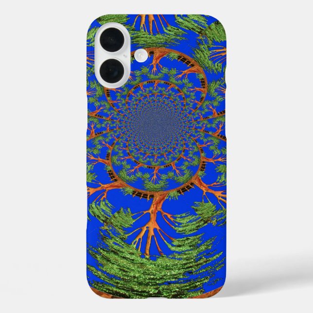 Kaleidoskop Acacia Tree Art Print/Graphic iPhone 16 Plus Hülle (Rückseite)