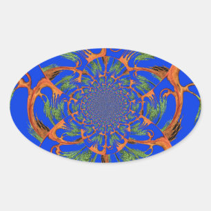 Kaleidoskop Acacia Tree Art Print/Graphic Ovaler Aufkleber
