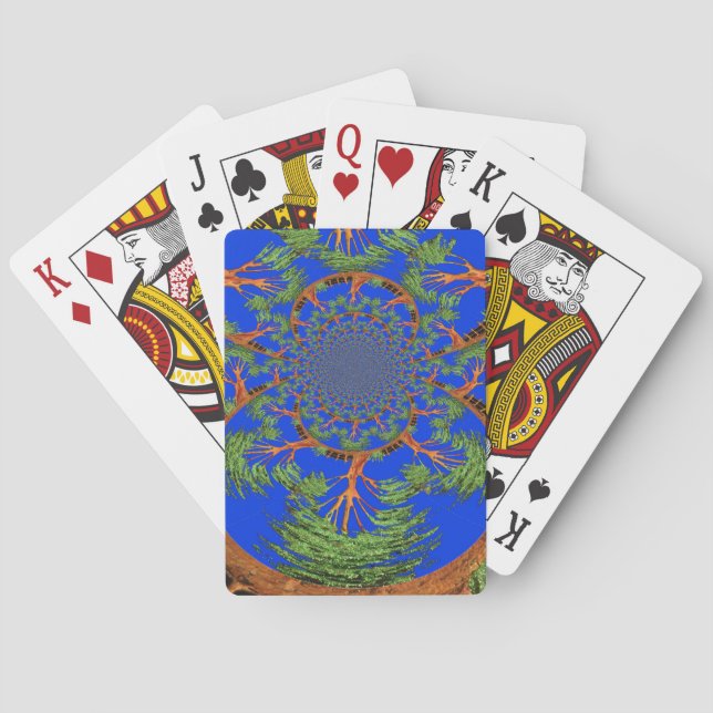 Kaleidoskop Acacia Tree Art Print/Graphic Spielkarten (Rückseite)