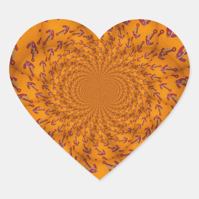 Kaleidoskop Anchor Art Print Herz-Aufkleber (Vorderseite)