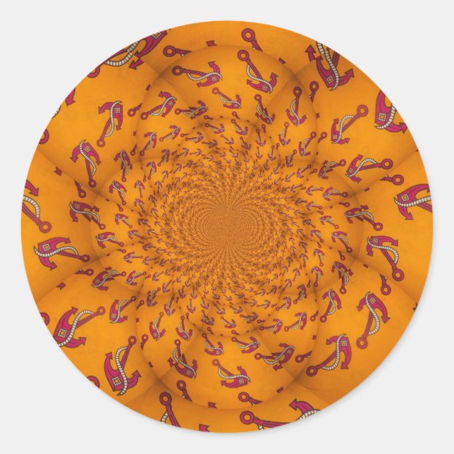 Kaleidoskop Anchor Art Print Runder Aufkleber (Vorderseite)