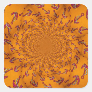 Kaleidoskop Anker-Kunstposter Quadratischer Aufkleber