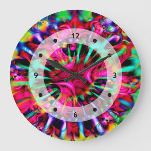 Kaleidoskop Apophysis Fractal Art - I Große Wanduhr