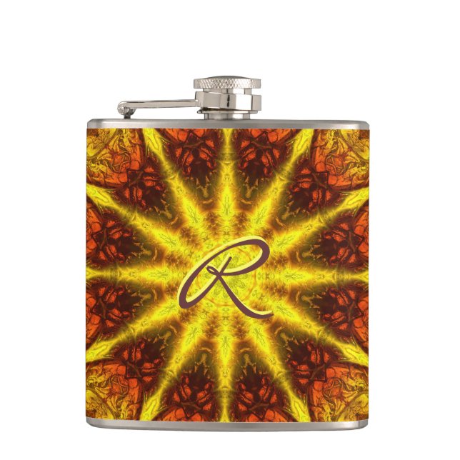 Kaleidoskop Art 5 Wrap Flasche Flachmann (Vorderseite)