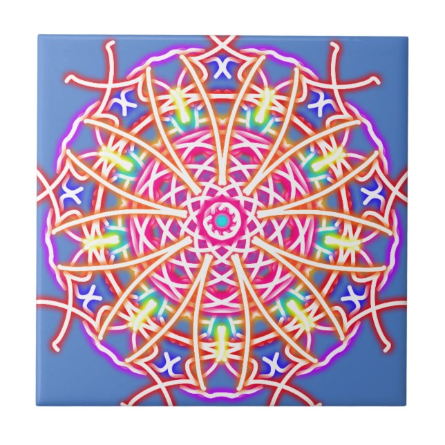 Kaleidoskop auf blau fliese (Vorderseite)