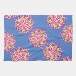 Kaleidoskop auf blau geschirrtuch