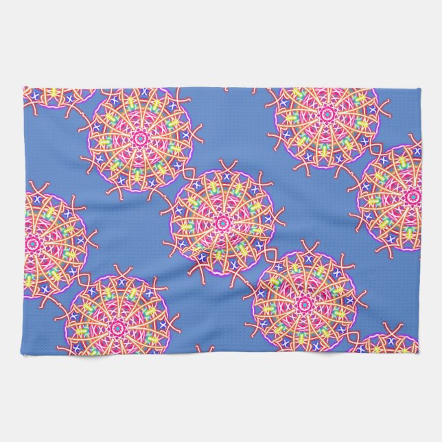 Kaleidoskop auf blau geschirrtuch (Horizontal)