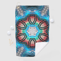 Kaleidoskop aus Cyan und Silber mit roh gestrichen