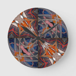 Kaleidoskop aus Hartglas 18 Runde Wanduhr