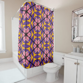 Kaleidoskop Bloom: Vibrant geometrisch Duschvorhang