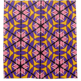 Kaleidoskop Bloom: Vibrant geometrisch Duschvorhang