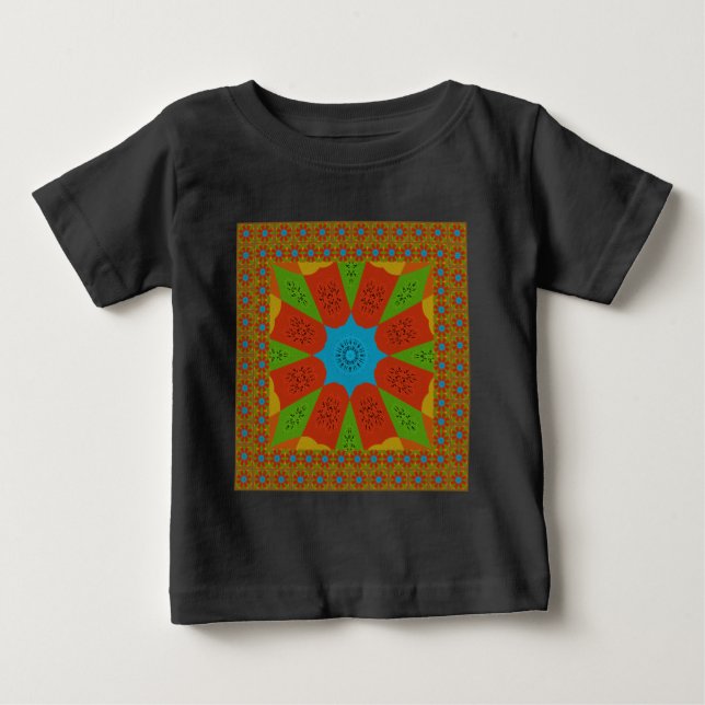 Kaleidoskop Blühen eine lebendige afrikanische Dru Baby T-shirt (Vorderseite)