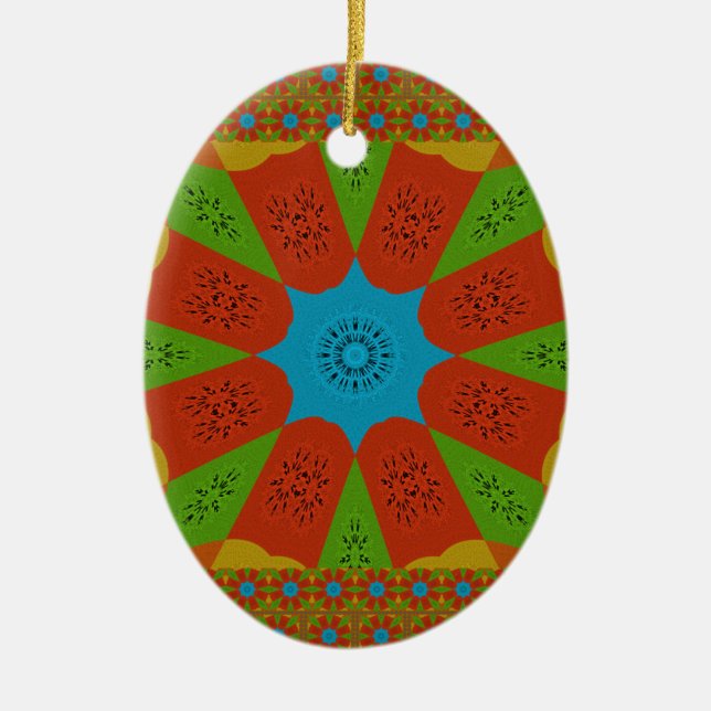 Kaleidoskop Blühen eine lebendige afrikanische Dru Keramikornament (Vorne)