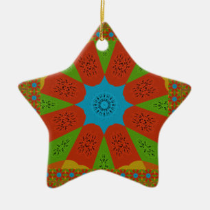 Kaleidoskop Blühen eine lebendige afrikanische Dru Keramikornament