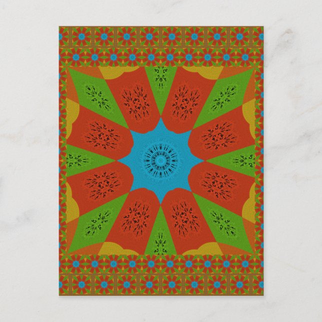 Kaleidoskop Blühen eine lebendige afrikanische Dru Postkarte (Vorderseite)