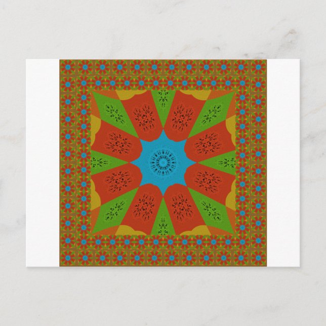 Kaleidoskop Blühen eine lebendige afrikanische Dru Postkarte (Vorderseite)